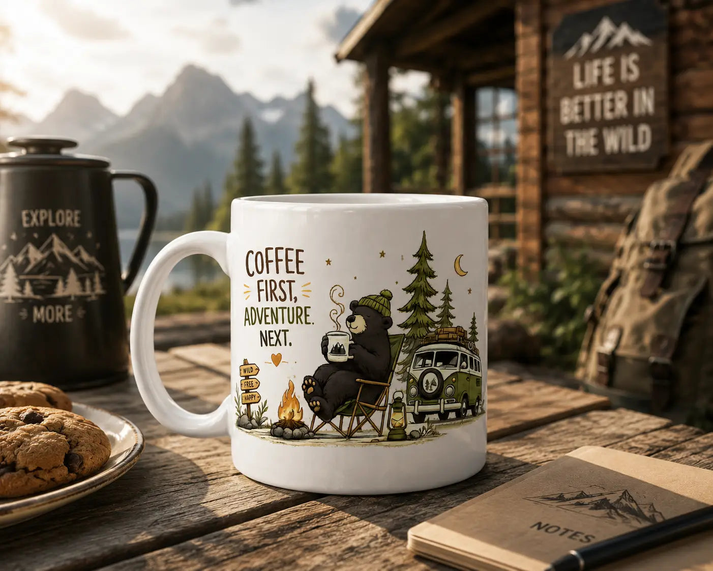 COFFEE FIRST ADVENTURE NEXT | PREMIUM CERAMIC MUG