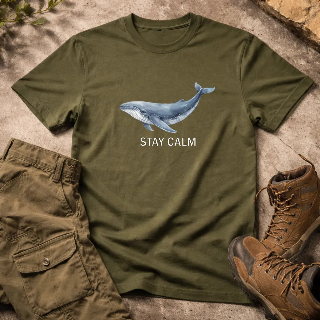 STAY CALM WHALE REGULAR FIT T-Shirt