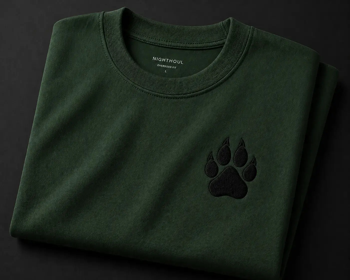 TIGER PAW  EMBROIDERY OVERSIZED T-Shirt