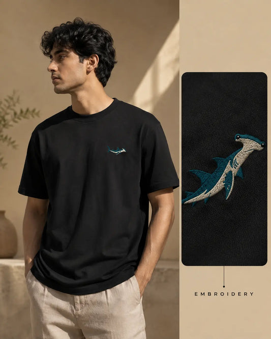 HAMMERHEAD SHARK | EMBROIDERED REGULAR FIT T-SHIRT