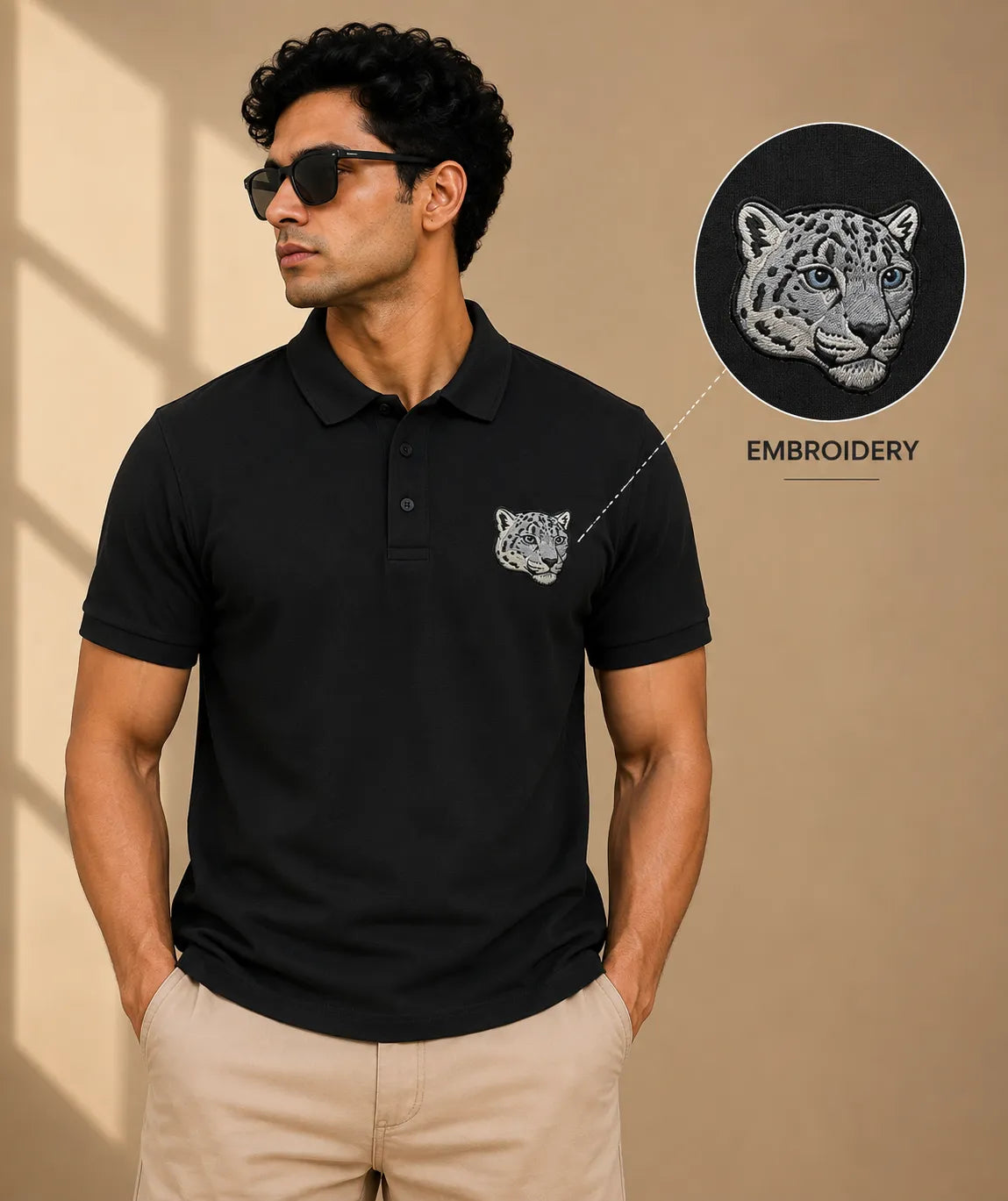 SNOW LEOPARD ELITE POLO EMBROIDERY