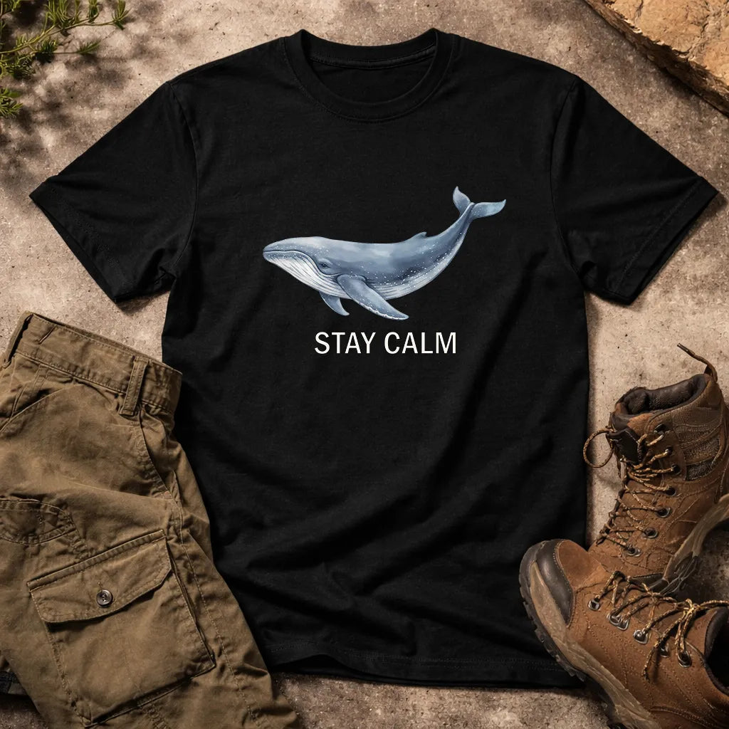 STAY CALM WHALE REGULAR FIT T-Shirt