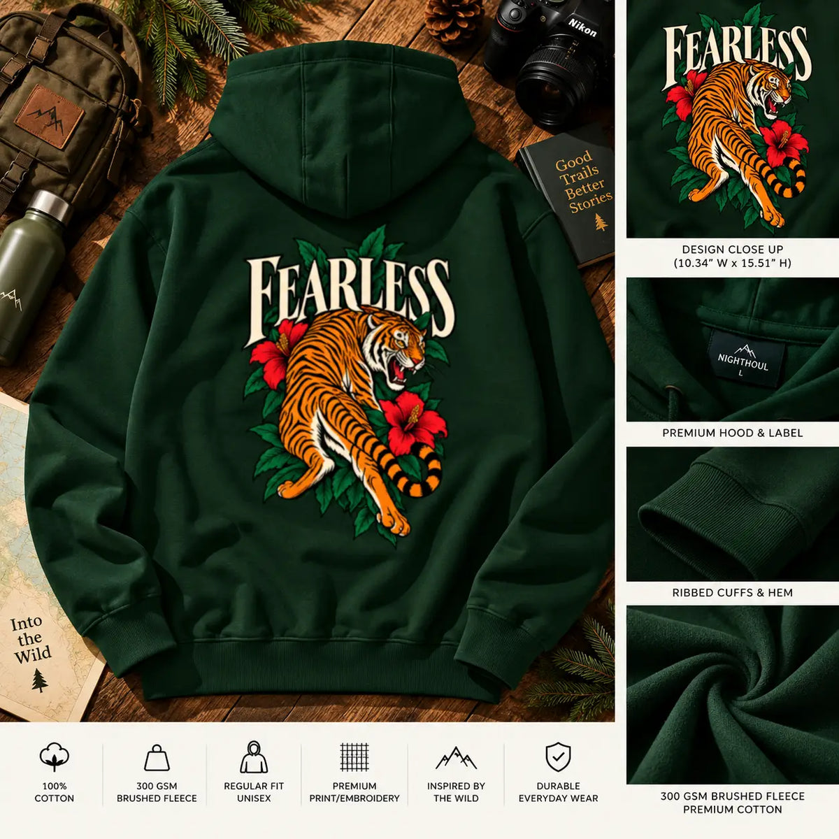 FEARLESS TIGER | HEAVYWEIGHT UNISEX HOODIE