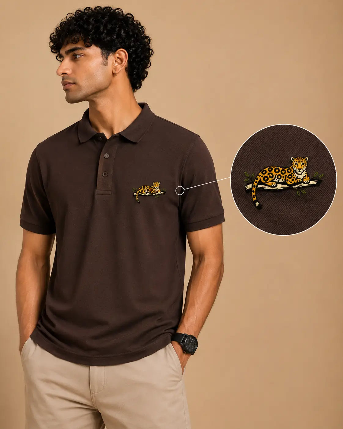 RESTING LEOPARD ELITE POLO EMBROIDERY