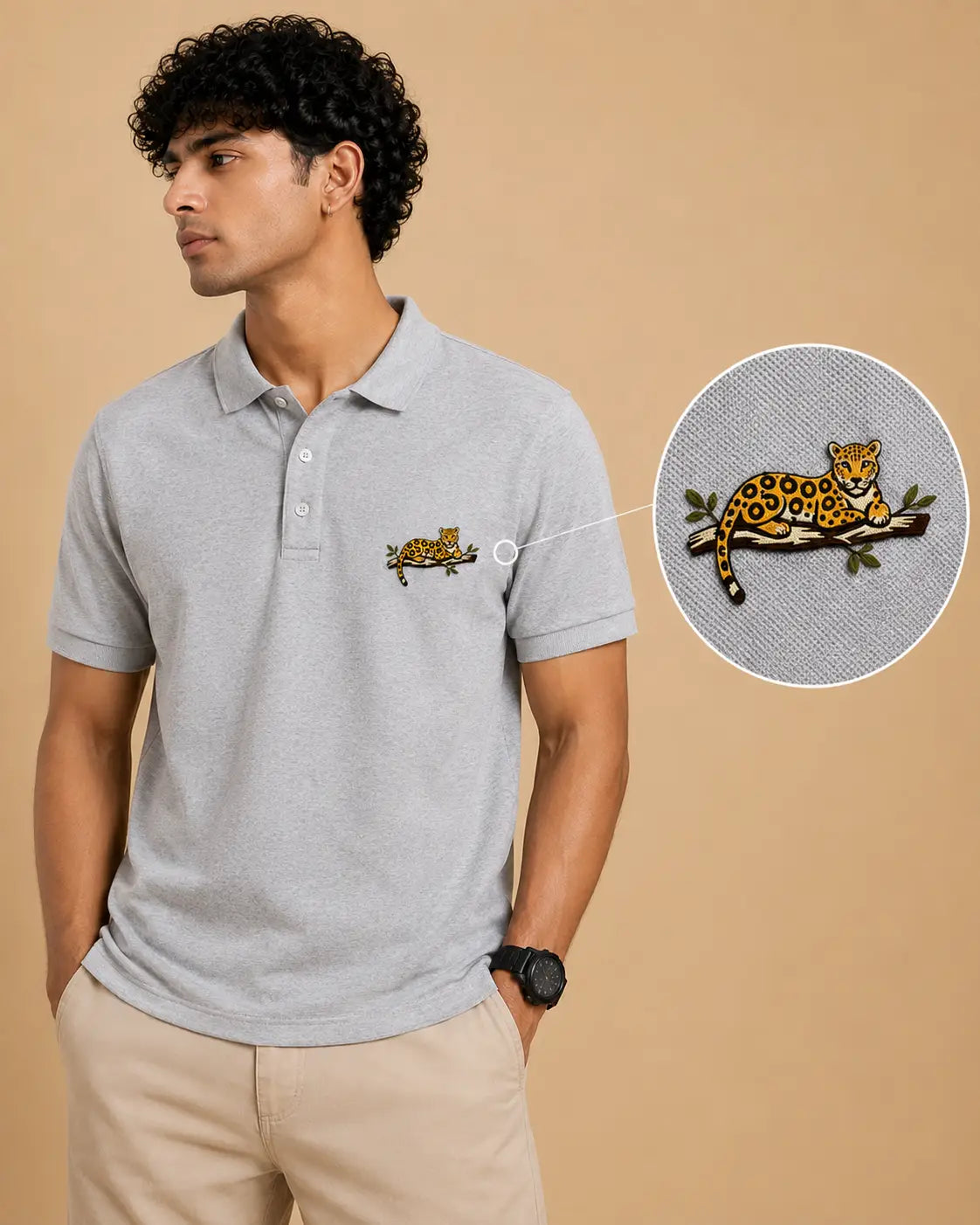 RESTING LEOPARD ELITE POLO EMBROIDERY
