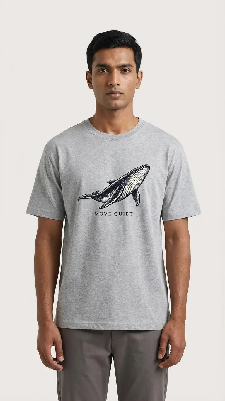 MOVE QUIET WHALE Regular Fit T-shirt