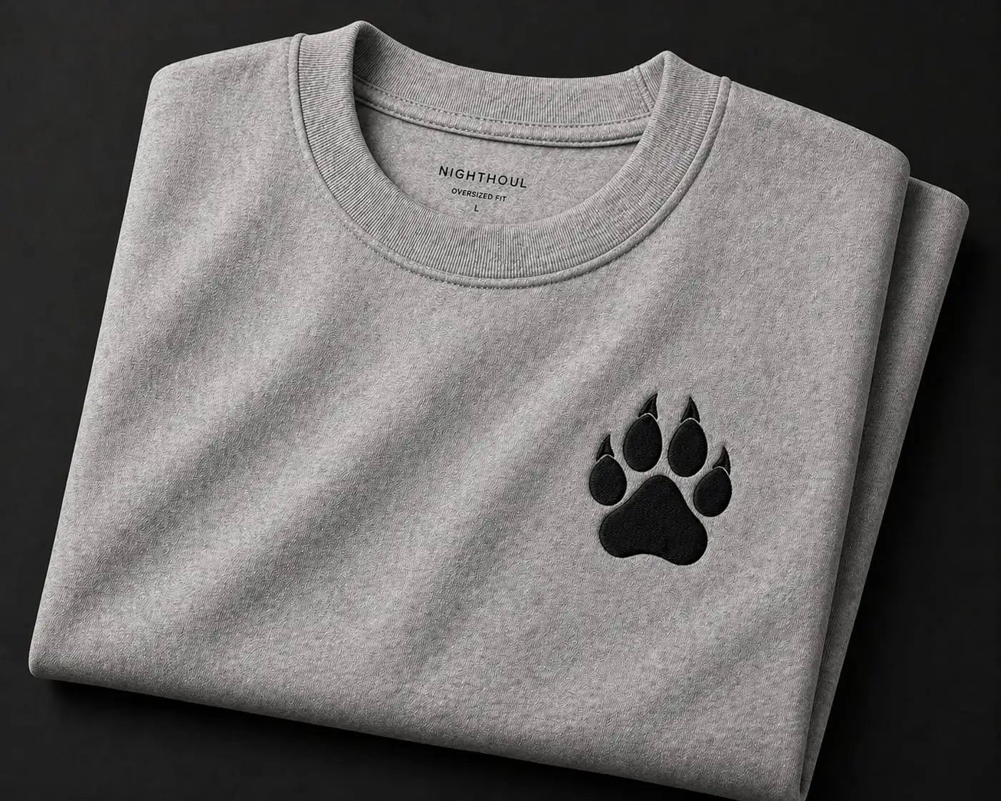 TIGER PAW  EMBROIDERY OVERSIZED T-Shirt
