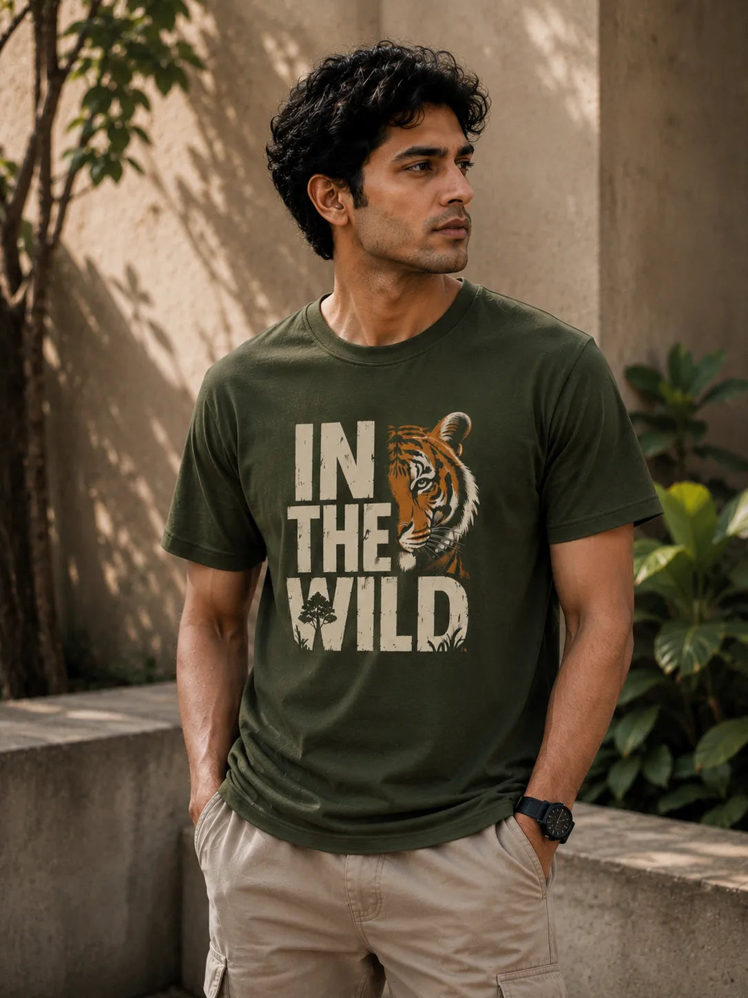 IN THE WILD TIGER Regular Fit T-Shirt