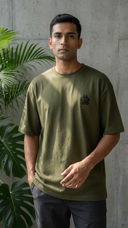 TIGER PAW  EMBROIDERY OVERSIZED T-Shirt