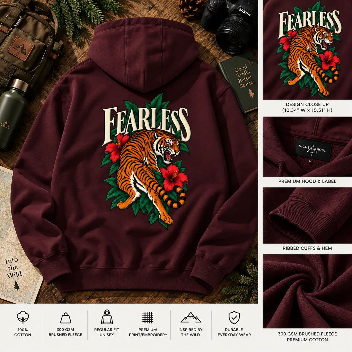 FEARLESS TIGER | HEAVYWEIGHT UNISEX HOODIE