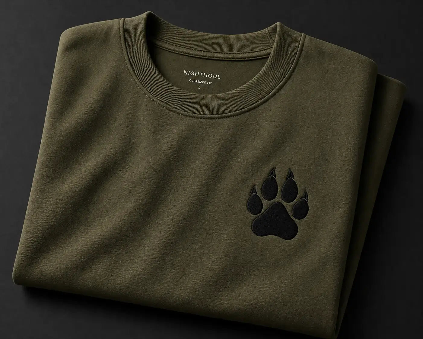 TIGER PAW  EMBROIDERY OVERSIZED T-Shirt