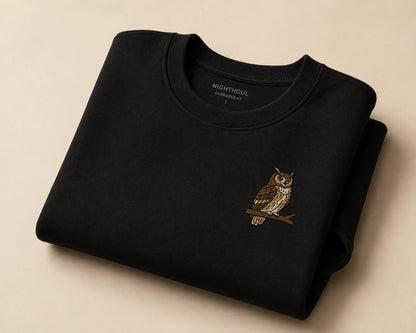 Owl  Embroidery heavyweight oversized T shirt