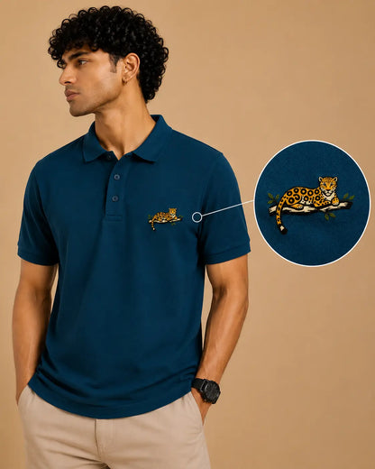 RESTING LEOPARD ELITE POLO EMBROIDERY
