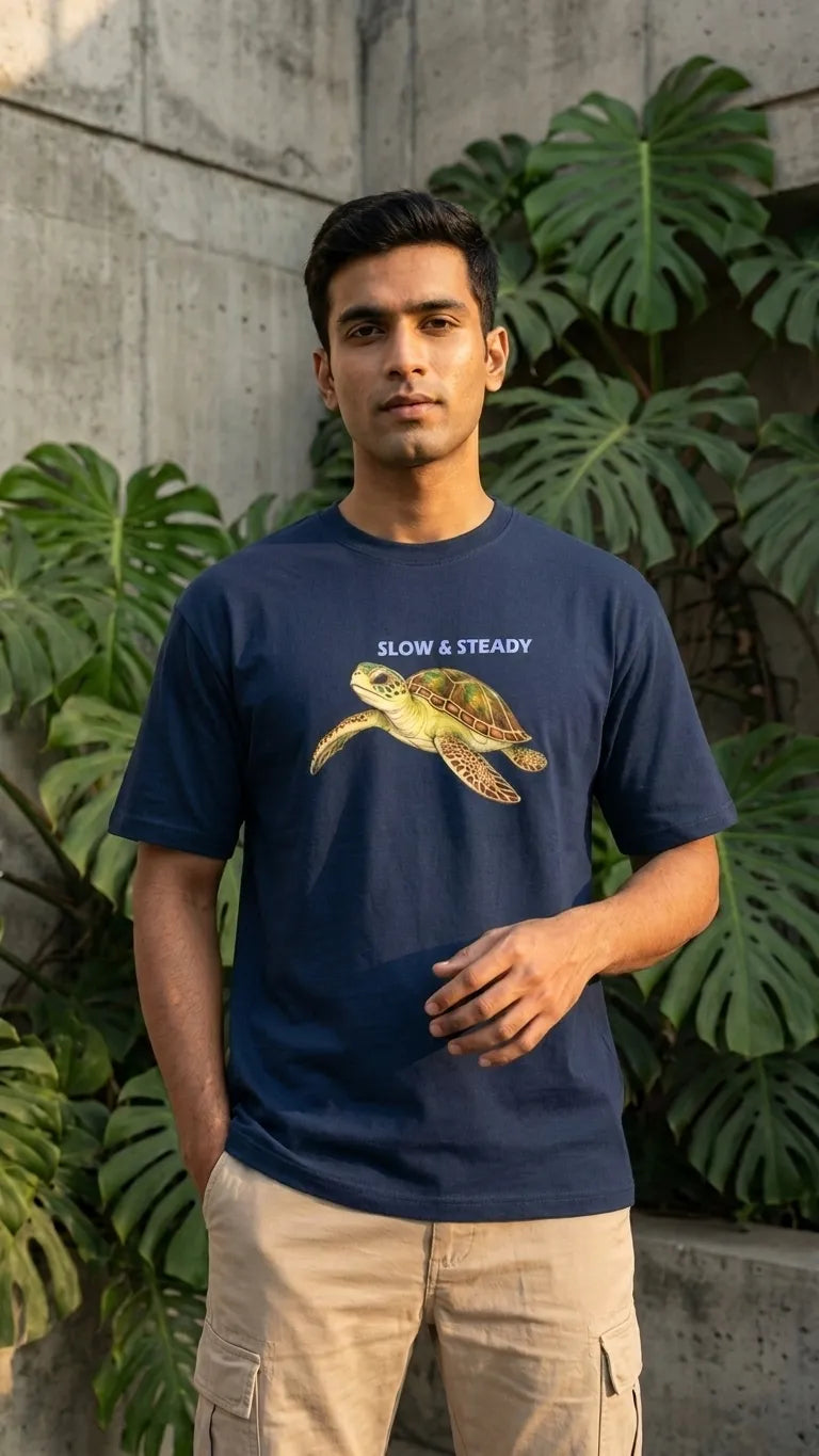 SLOW & STEADY  REGULAR FIT T-SHIRT