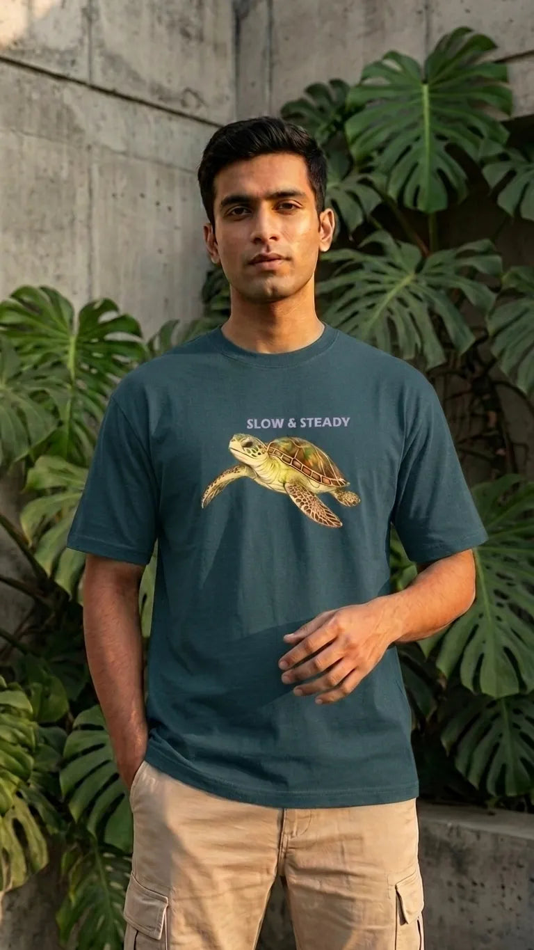 SLOW & STEADY  REGULAR FIT T-SHIRT