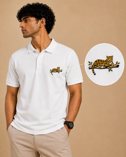 RESTING LEOPARD ELITE POLO EMBROIDERY