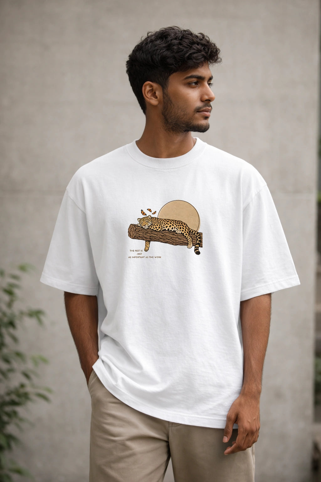 Resting Leopard Oversized T-Shirt