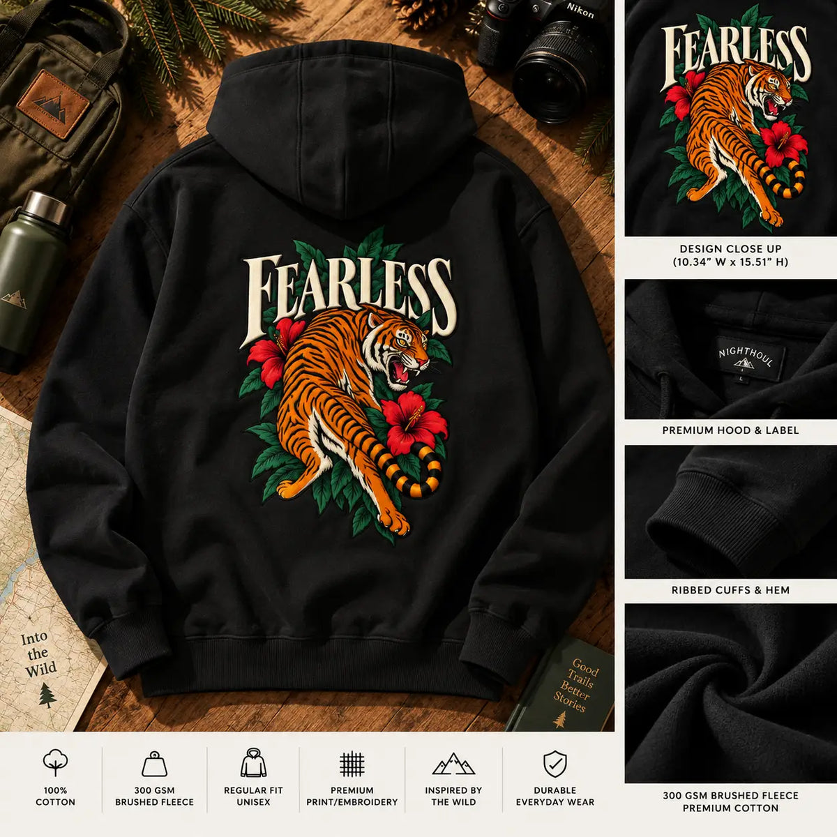 FEARLESS TIGER | HEAVYWEIGHT UNISEX HOODIE