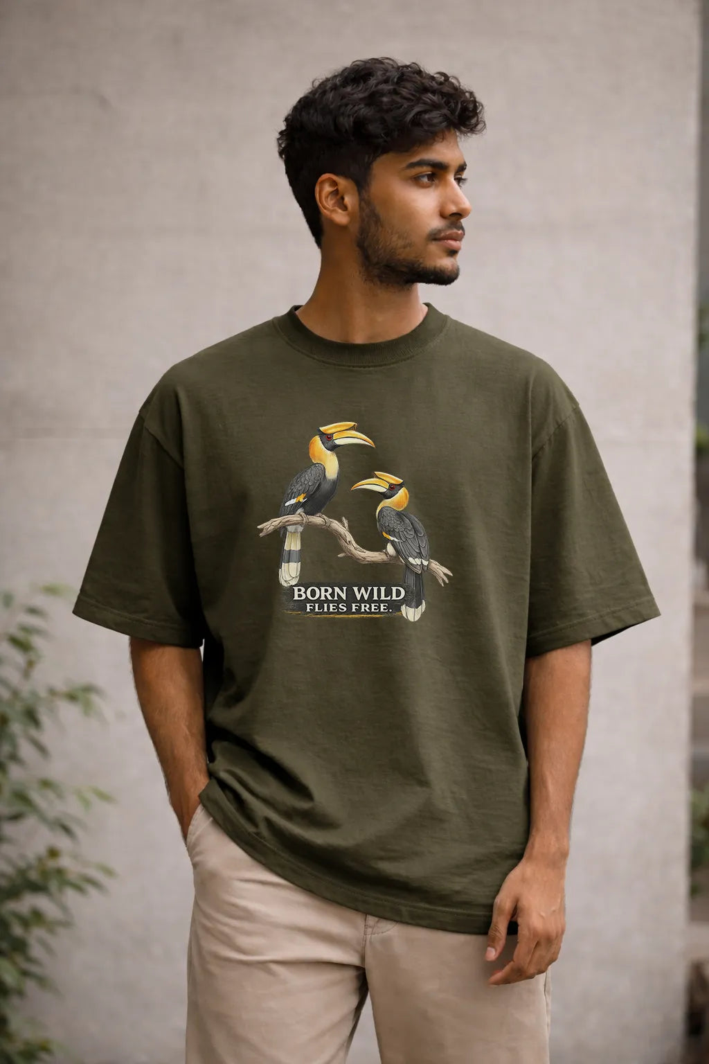 Born Wild Hornbill Oversized T-Shirt
