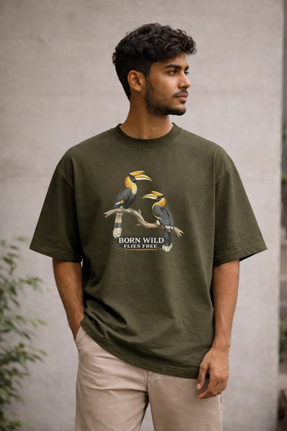 Born Wild Hornbill Oversized T-Shirt