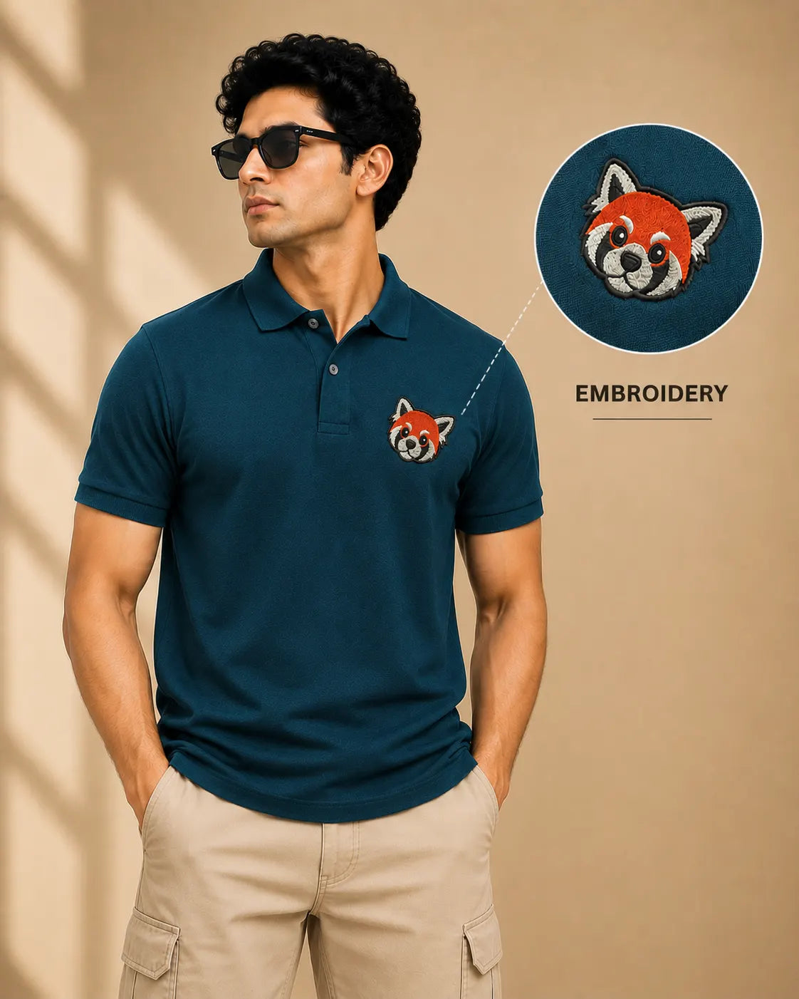 RED PANDA ELITE POLO EMBROIDERY TSHIRT