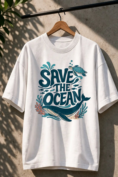 SAVE THE OCEAN Oversized T-Shirt