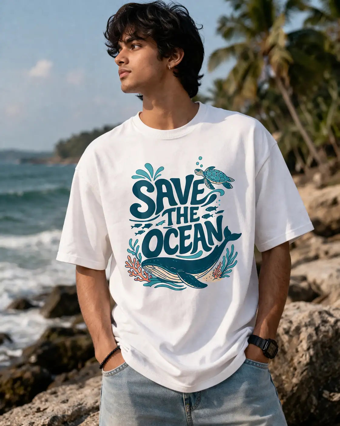 SAVE THE OCEAN Oversized T-Shirt