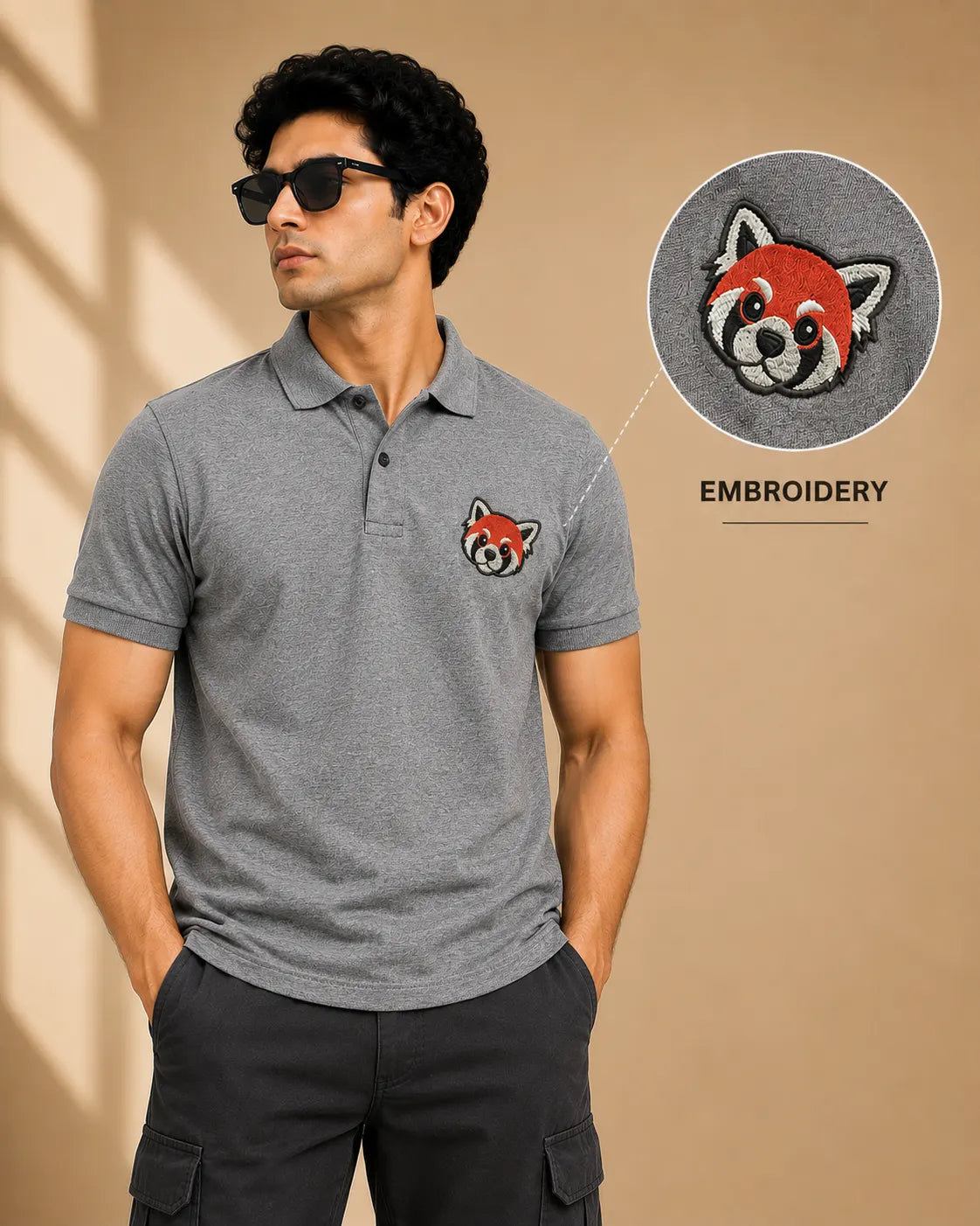 RED PANDA ELITE POLO EMBROIDERY TSHIRT