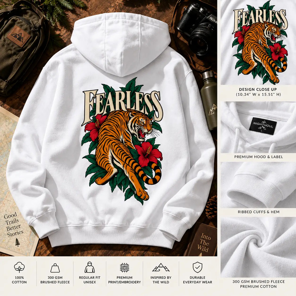 FEARLESS TIGER | HEAVYWEIGHT UNISEX HOODIE